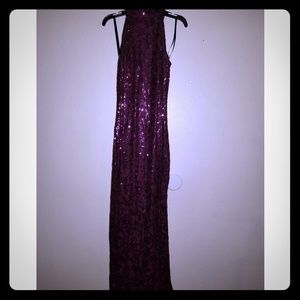 Shiny purple elegant formal dress
